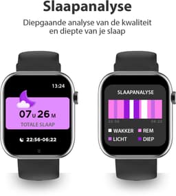 OOQE WATCH PRO 7 - Smartwatch Heren en Dames | Geschikt voor iOS en Android | 10 kleuren | HD | Notificaties | Gezondheidsanalyse | Sportanalyse | GPS Koppeling | Bellen | Muziek/Audio Luisteren | Ergonomisch | Nederlandstalig | Zwart — thumbnail 8