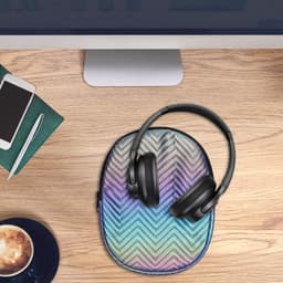 kwmobile Hoes voor Anker Soundcore Q20i Tas – Case voor Headset van Metallic Kunstleer en Nylon – meerkleurig — thumbnail 7
