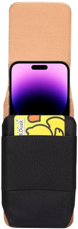 Heuptas voor mobiele telefoon - zwart - leer - uniseks — thumbnail 2