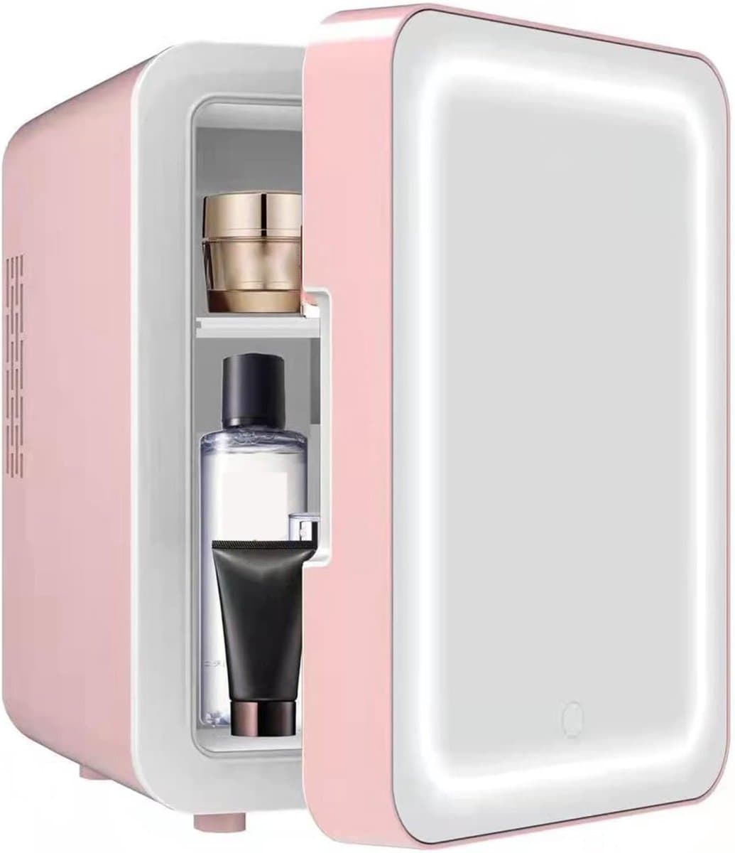 MKSS® Skincare Fridge 4L - Organizer - Make up Koelkast - Beauty Fridge - Wit en Roze — afbeelding 1