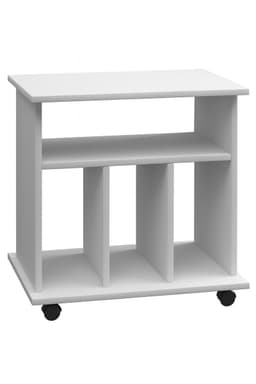 VCM hifi-kasten, platenspelerkast, stereokast, hifi-rekken, routerstandaard, hifi-rekken en -standaards, witte platenspelerstandaard, draaitafelstandaard met opbergruimte voor vinylplaten, platenspelermeubel, glazen tv-meubel, mediameubel — thumbnail 6