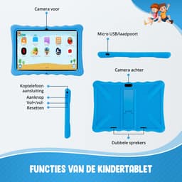 ZINLY® Kindertablet XL - Tablet - 10 inch - 5000 mAh batterij - Android 10.0 - Langdurig gebruik - Kids Proof - Kinder tablet voor kinderen vanaf 3 jaar - Incl beschermhoes & Ouderlijk Toezicht App - Blauw — thumbnail 8