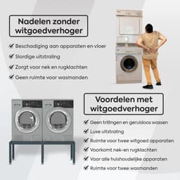 WassiStand Wasmachine Verhoger met Anti-Slip & Grip – Wasmachine Kast en Ombouw – Verhoging voor Wasmachine, Vaatwasser, Koelkast, Vriezer en Droger – Witgoed Verhoger Inclusief 6 Dempers – Roestvrij – Maximaal 750 kg – 122x61x34cm - Grijs — thumbnail 6