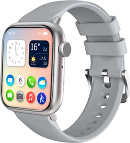 Nuvance - Smartwatch Heren & Dames met Bluetooth - 45mm - Geschikt voor alle Smartphones - Stappenteller & Hartslagmeter - Grijs — thumbnail 1