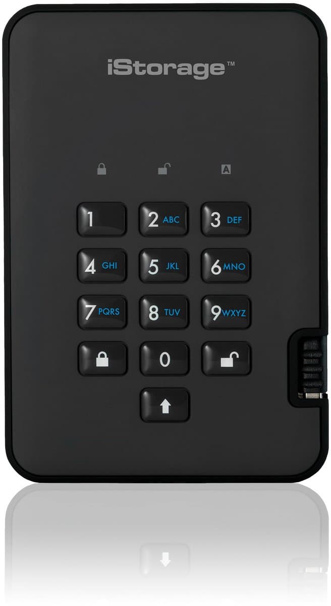iStorage diskAshur 2 - externe harde schijf - 4000 GB - Cijfercode - Zwart — afbeelding 1
