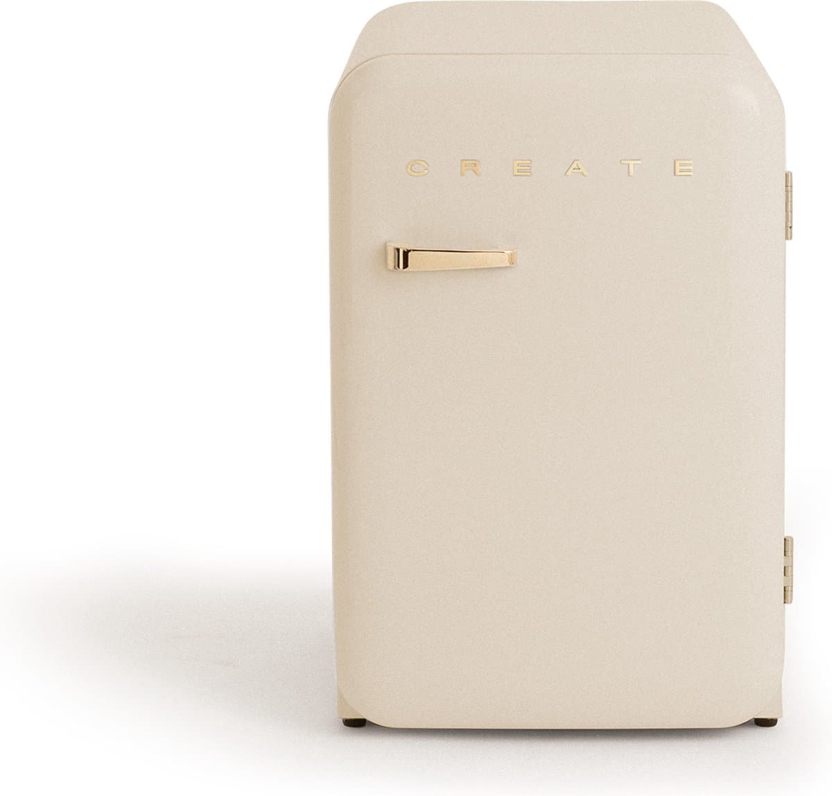 CREATE - Koelkast in retrostijl - Gebroken wit - Handvat Goud - FRIDGE RETRO 107L — afbeelding 1