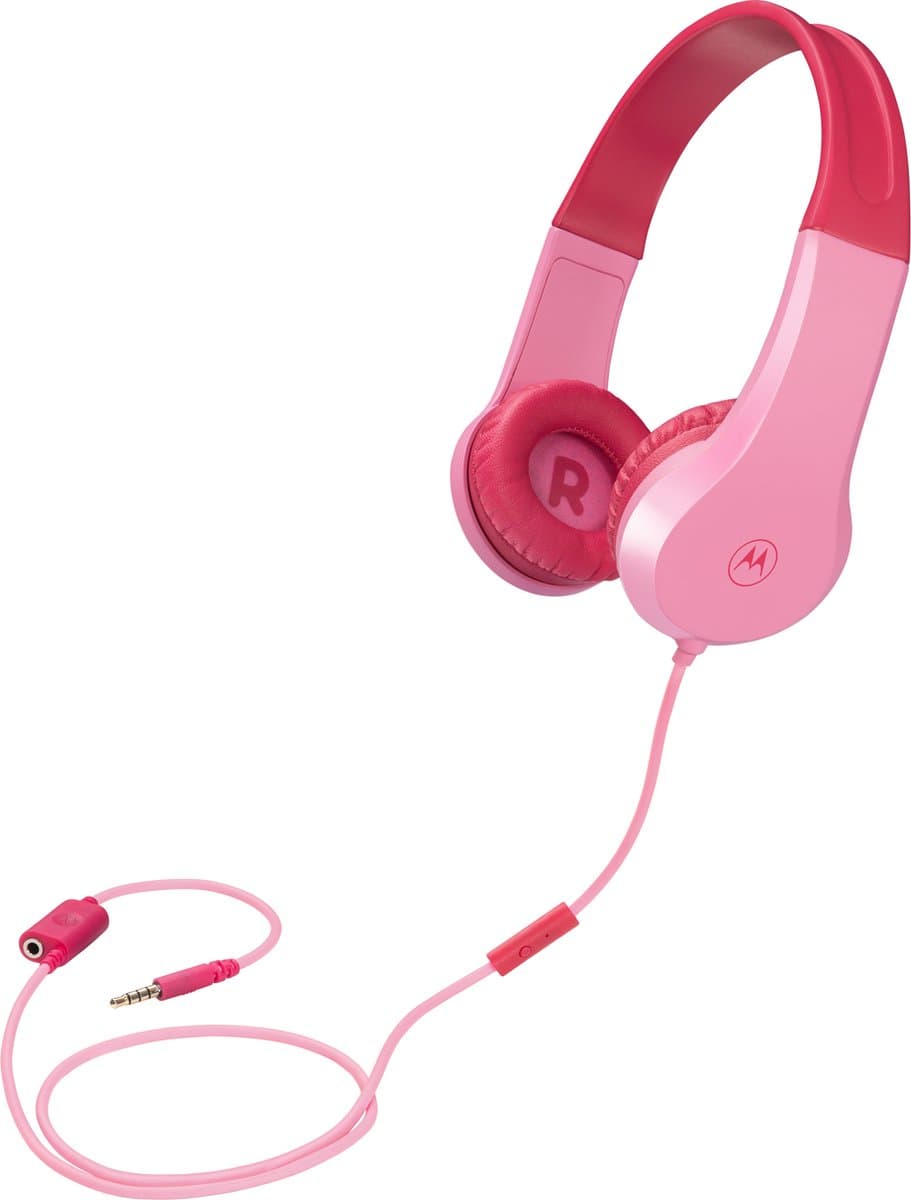 Motorola Sound Kinderkoptelefoon - MOTO JR200 PNK - Koptelefoon met Draad - Volumebegrenzing tot 85dB - met Audiosplitter - BPA-Vrij - Vanaf 3 Jaar — afbeelding 1