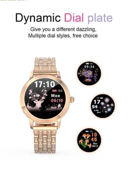 Darenci Smartwatch Me Shine Pro - Smartwatch dames - Smartwatch heren - Activity Tracker - Touchscreen - Stalen band met steentjes- Dames - Heren - Horloge - Stappenteller -Bloeddrukmeter -Verbrande calorieën -Zuurstofmeter -Roségoud -Spatwaterdicht — thumbnail 14