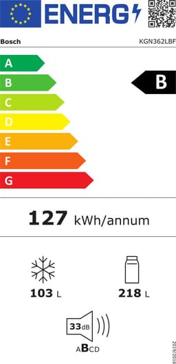 Bosch KGN362LBF - Serie 4 - Koel-vriescombinatie - Total no Frost; Nooit meer ontdooien - VitaFresh XXL 0°C: houd etenswaren langer vers met extra ruime vershoudlades- Energielabel B - RVS look — thumbnail 2