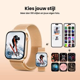 Maoo ProWatch AMOLED Smartwatch Dames en Heren - Milanese Bandje en 3 Siliconen Bandjes - Stappenteller - Hartslagmeter- Bloeddrukmeter - Slaapmonitor - Multisport - Geschikt voor Android en iOS - Rosé Goud — thumbnail 11