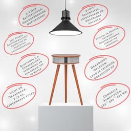 Doppler Barista SoundTable – 3-in-1 Bluetooth Speaker Tafeltje met Wireless Charging & Houten Design –Donker Koffie — thumbnail 4