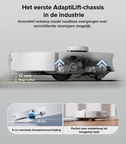 Roborock Qrevo Edge robotstofzuiger-18500Pa-met dweilfunctie&Liftable mop-anti-verstrengeling-Reactive Al-AdaptiLift-chassis-Hete Lucht Drogen-75 °C heet water mopwas-Zelfreinigend-videogesprek-Qrevo Master/S7 MaxV Ultra upgrade VS Qrevo Curv — thumbnail 11