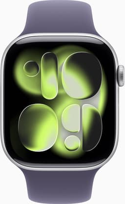 Apple Watch 11 - Wifi + 5G - 42mm - Silver Aluminium Case with Purple Fog Sport Band - M/L — thumbnail 1