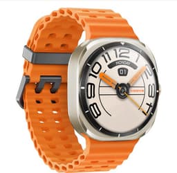 Xssive Watch Ultra 3 - Smartwatch Dames - Stijlvol Horloge met Belfunctie - 1.43" AMOLED - Hartslag & Zuurstofmeter - incl. 2 Bandjes (Zwart & Oranje) - Smartwatch - Titanium Gray — thumbnail 1