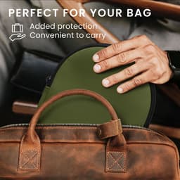 kwmobile hoes geschikt voor Anker Soundcore Q20i - 20 x 16 cm - Beschermhoes voor headset in olijfgroen - Van neopreen — thumbnail 4