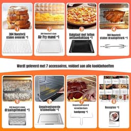 MMP® Heteluchtoven - Oven - Airfryer Oven - Zilveren Rand - 44cm x 46cm x 38cm — thumbnail 6