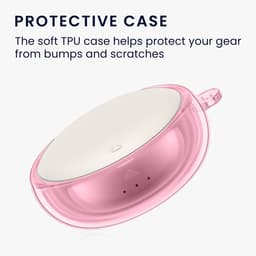 kwmobile Earphones Case for Anker Soundcore Sleep A20 Case - Clear TPU Silicone Earbuds Cover - Pink / Transparent — thumbnail 2