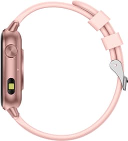Smartwatch voor Dames en Heren - RVS, Siliconen Bandje - Hartslagmeter - Stappenteller - Slaapmonitor - Multisport - Compatibel met Android en iOS - Waterproof - Zwart en Roze — thumbnail 3