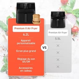 Cosori XXL Chef Edition 6.2 liter Airfryer - Met Bakpapier bakjes - 12 programma's — thumbnail 20