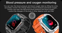 WizBay Premium Select® 1.96 inch AMOLED - Kompas - Bluetooth Bellen - Message - Dynamic Hartslag & Slaap Monitor - Bloeddruk & O2 - 100+ Sport Modi - 650mAh - Magnetic Laden - Zink Alloy Mat Zilveren Kast - Oranje TPU Band — thumbnail 19