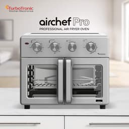 TurboTronic AF32MFD Airfryer Oven XXL – Dubbele Deur – 32L Vrijstaande Mini Oven – Heteluchtoven – Zilver — thumbnail 2