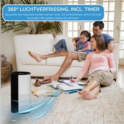 Friskair Luchtreiniger - Air purifier met HEPA Filter - Luchtkwaliteitsindicator - Tegen Allergieën, Huisstofmijt & Fijnstof - 300 m³/h - Slaapstand - Ionisator - Bedienbaar via App — thumbnail 9