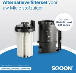 SQOON® Stofzuigerfilter geschikt voor Miele Blizzard CX1 series - "De Pul" - 09607996, 09607997, 09607998 - Complete set — thumbnail 6