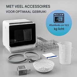 White-Label® Mini Vaatwasser - Vrijstaande Vaatwassers - Kleine Vaatwasmachine - Wit — thumbnail 7