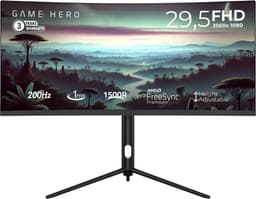 GAME HERO® 29.5 inch Curved Ultrawide Gaming PC Monitor - 200 Hz - 1ms — thumbnail 1