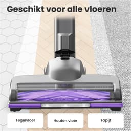 Auronic Steelstofzuiger Draadloos 220W - Draadloze Stofzuiger - HEPA Filter - Zelfstaand - Op Accu - Zonder Zak - Kruimeldief - Vacuum Cleaner - Grijs/Paars — thumbnail 10