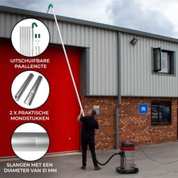 MaxBlast 7,2m Dakgootstangset voor Stofzuigen - Dakgoot Stofzuiger - 24ft Bereik - 51mm Stang Diameter - 700g Per Buis — thumbnail 6