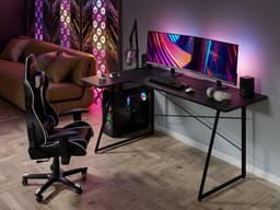 ACAZA Bureau - Game Bureau - Zwart - 160 x 100 x 75 (B x D x H) - Gaming Bureau - Hoekbureau - Bureau Gaming - Hoekbureau Gaming — thumbnail 4