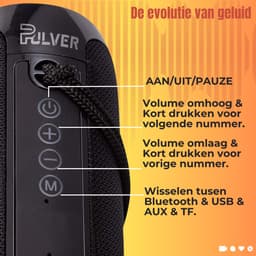 Pulver Draadloos Speaker Zwart - Muziek box - TG Prox - 10 watt - Speakers – Draadloos – werkt op bluetooth — thumbnail 7