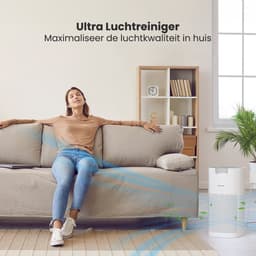 Auronic Luchtreiniger Ultra met HEPA 13 Filter, Ionisator en Koolstoffilter - Ruimtes tot 90m² - CADR-waarde van 450m³/u - Air Purifier - Wit — thumbnail 2