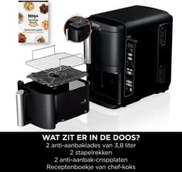 Ninja Double Stack Airfryer XXL - 7.6 Liter - Dubbele Gestapelde Lades - 6 Programma's - Inclusief 2 Kookrekjes - SL300EU — thumbnail 10