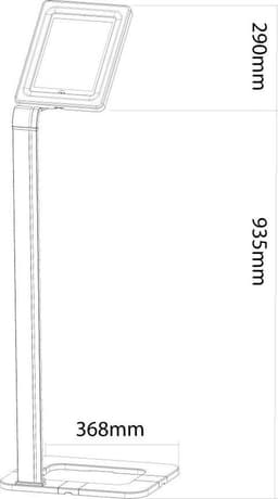 Neomounts TABLET-S100SILVER tablet vloerstandaard - voor de meeste 9,7-10,1" tablets - diefstalbestendig - zilver — thumbnail 3
