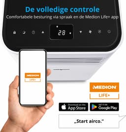 MEDION Smart Mobiele Airco P701 (7000 BTU, 3-in-1, Koelen, Ontvochtigen, Ventileren, tot 25m², incl. Raamafdichtingskit, voor Slaapkamer en Woonkamer, WiFi, App-Functie, Afstandsbediening, MD 37672) — thumbnail 9