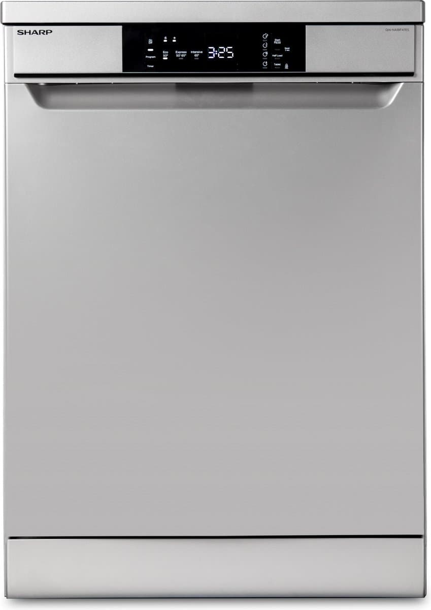 Sharp QWNA1BF47ESEU - Vrijstaande vaatwasser - Zilver - 13 couverts - 47 dB — afbeelding 1