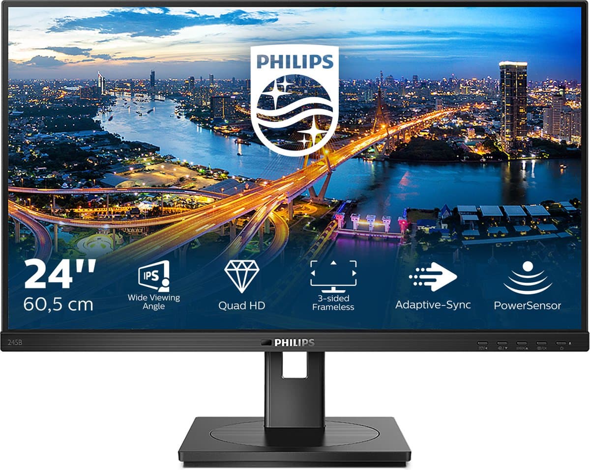 Philips 245B1 - QHD IPS Monitor - 24 inch — afbeelding 1