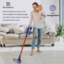 Bradedos® Draadloze steelstofzuiger – Geschikt voor dierenharen – 5 opzetstukken — thumbnail 9