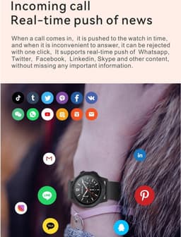 Qarano Exquisite Pro Smartwatch - Smartwatch Heren - Smartwatch Dames - Smartwatch - Heren - Dames - Volledige Bel Functie - Bericht Notificatie - Activity Tracker - Bloeddruk Meter - Stappenteller - Verbrande Calorieën - Siliconen Band - Zwart — thumbnail 5