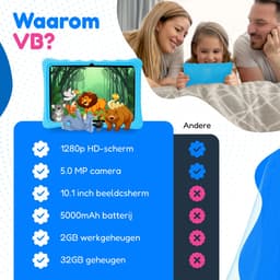 VB Kids Tablet - Kindertablet -  Ouder Control App - 5000mAh Batterij - 10 inch - Kinder tablet - Beschermhoes - Blauw — thumbnail 5