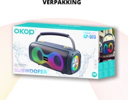 OKOP Bluetooth speaker - Draadloze muziek box - Draagbaar - Verlichting - 2x5W - Verschillende kleuren - RGB LED - Rood — thumbnail 5