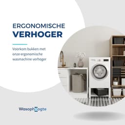 Wasophoogte® Wasmachine verhoger - Wasmachine opbouwmeubel - Wasmachine sokkel - 45 cm hoog - Wit - Universeel — thumbnail 11