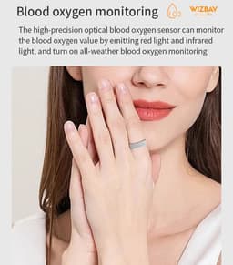 WizBay Premium Select® Zilveren FrostLook Smart Ring Dames Heren - Oplaad Case - Hypoallergeen - Hartslag & Slaap Monitor - IP68 Waterdicht - O2 Meting - Gesture Functie - Multiple Sport Modi - #10 — thumbnail 18