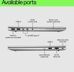 HP EliteBook 660 G11 Intel Core Ultra 7 155U Laptop 40,6 cm (16") WUXGA 16 GB DDR5-SDRAM 512 GB SSD Wi-Fi 6E (802.11ax) QWERTY Gratis DOS AI PC Zilver — thumbnail 2