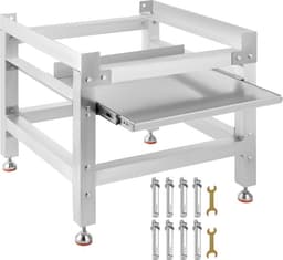 Wasmachineverhoging 136 kg, Wasmachine Verhoger Voetstuk 64 x 64 x 61cmcm, Wasmachine Basisstandaard met 1 Plank, Wasmachine Basis Aluminiumlegering en Roestvrij Staal, Onderstel Voor Wasmachine — thumbnail 1