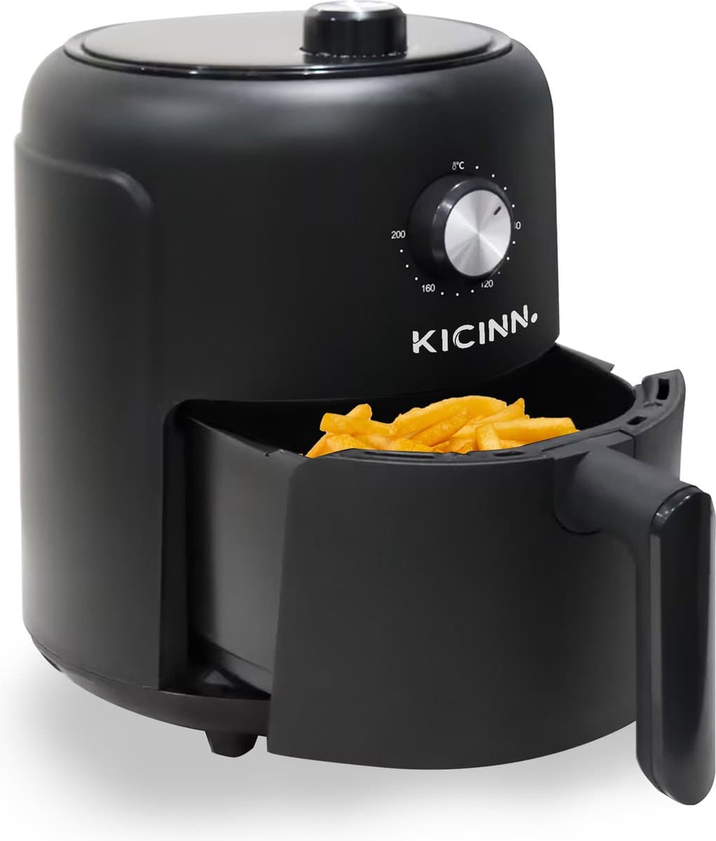 Kicinn Airfryer - Airfryer XL - Hetelucht friteuse - 3 Liter - 1000 Watt - Zwart — afbeelding 1