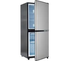 Gutent-Minikoelkast - 106L totaal - 60L koel en 46L vries - 7 temperaturen - LED-verlichting - Zilver en Zwart