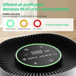 ITRONIQ Smart Luchtreiniger HEPA H13 Met Wifi - Air Purifier Tegen Huisdieren Geuren Pollen en Stof - Stil - 120 m2 - Wit — thumbnail 4